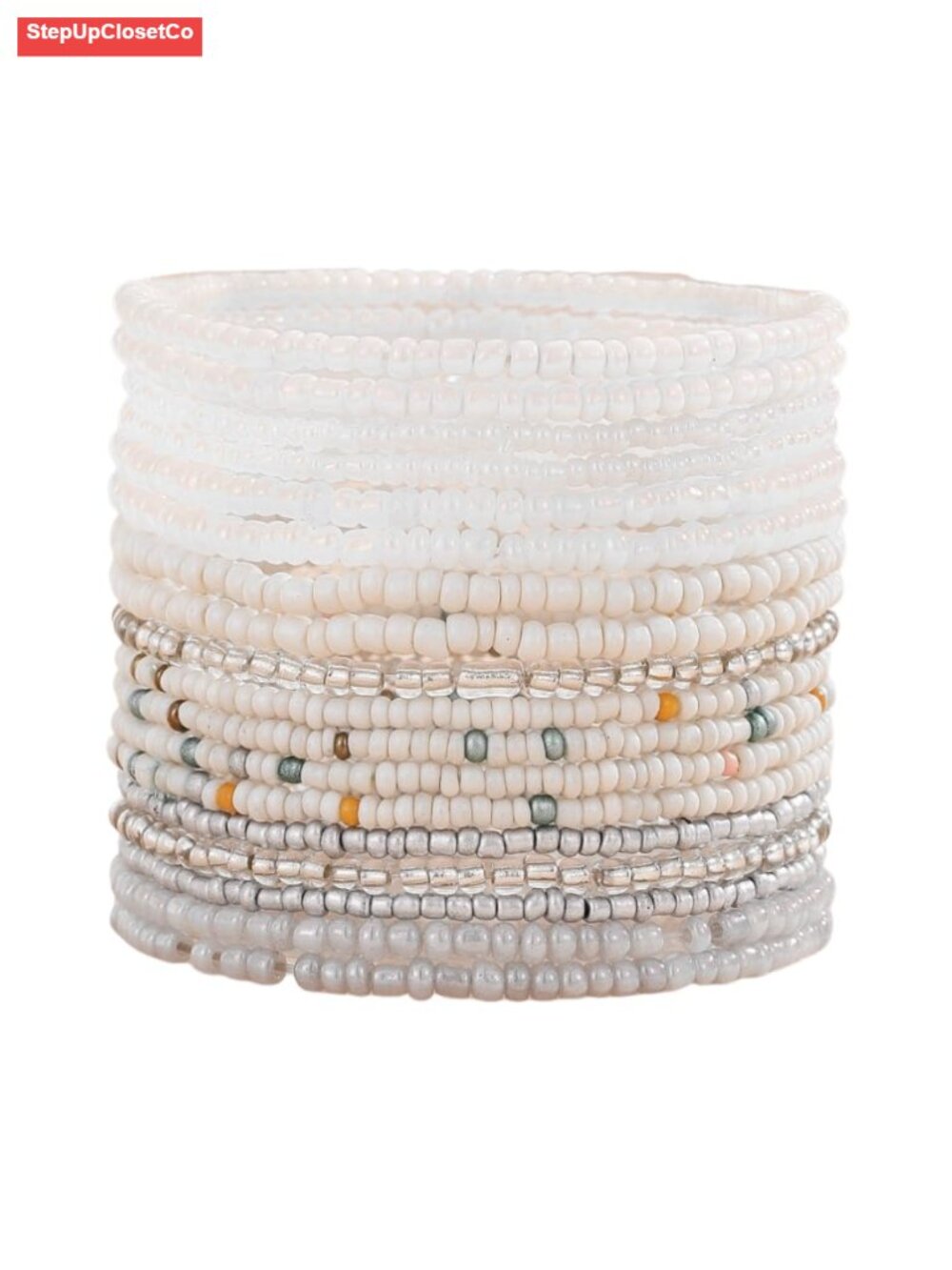 18-20 Pcs Bohemian Seed Beaded Stretch Bracelets Set Stackable Bangle Anklet